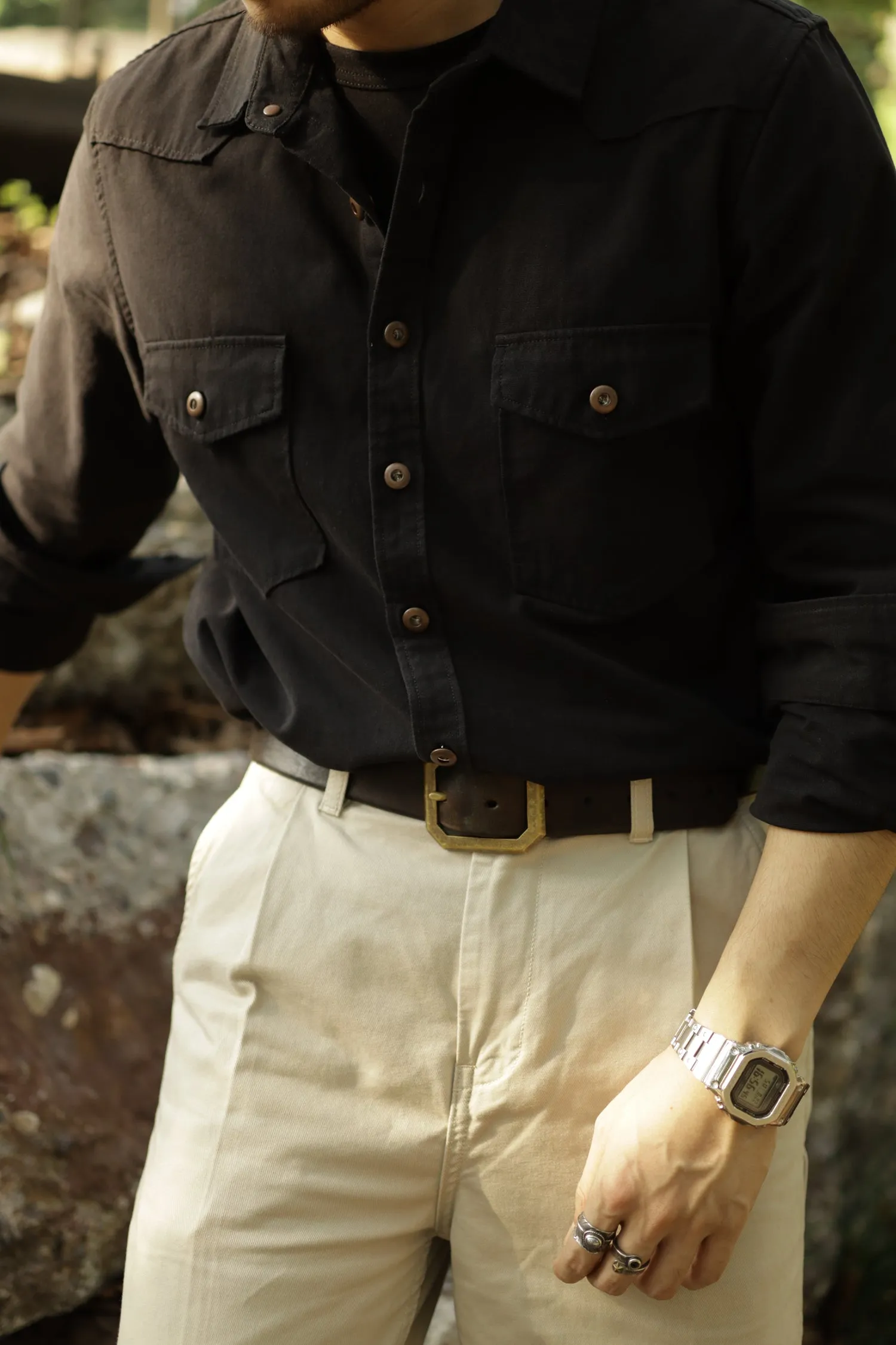 Men's Long Sleeves Bush Shirt