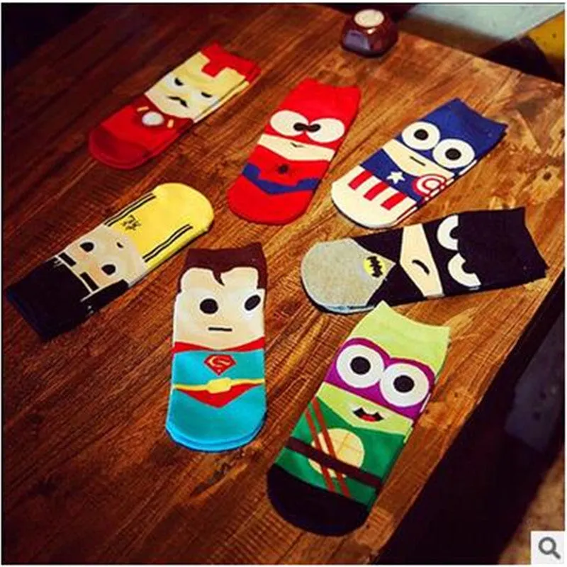 Men's Superhero Design Short Length Socks