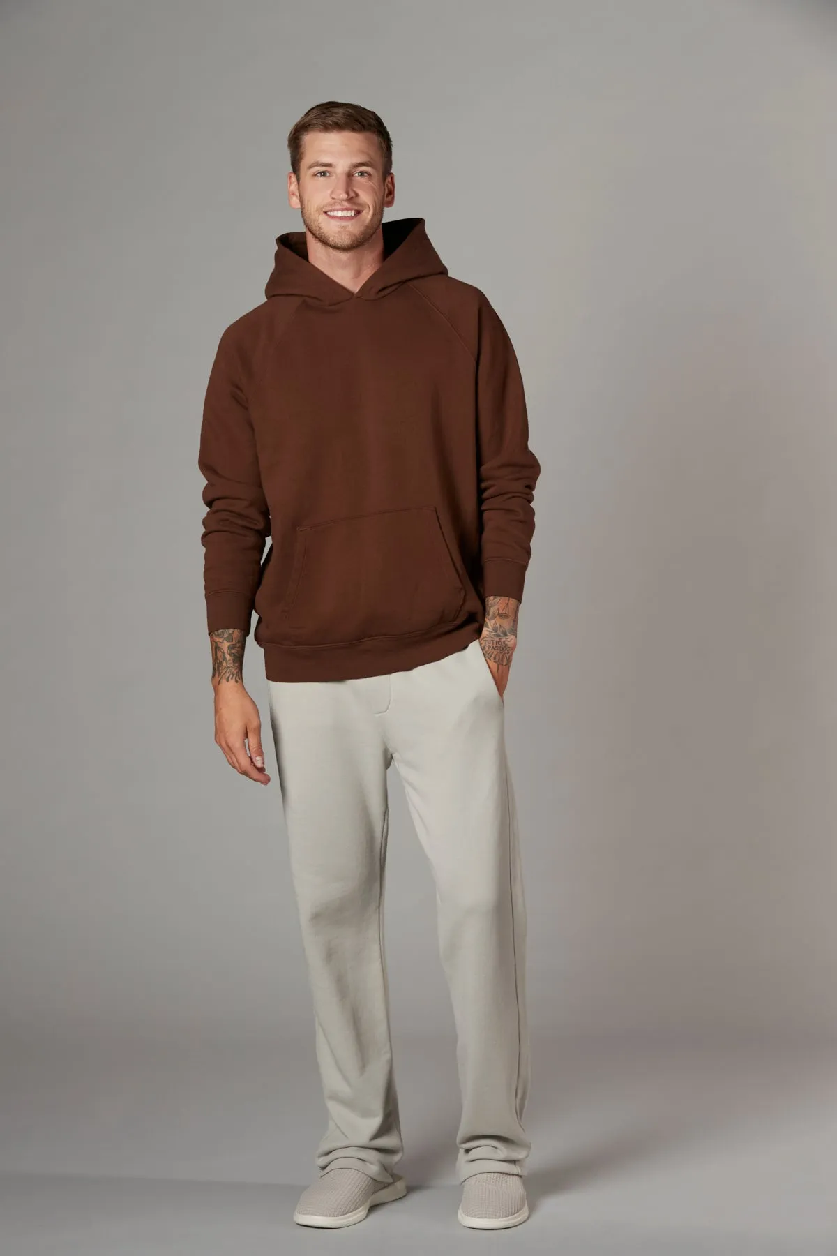 Meyer Long Sleeve Pullover Hooded Sweatshirt Plum Brown