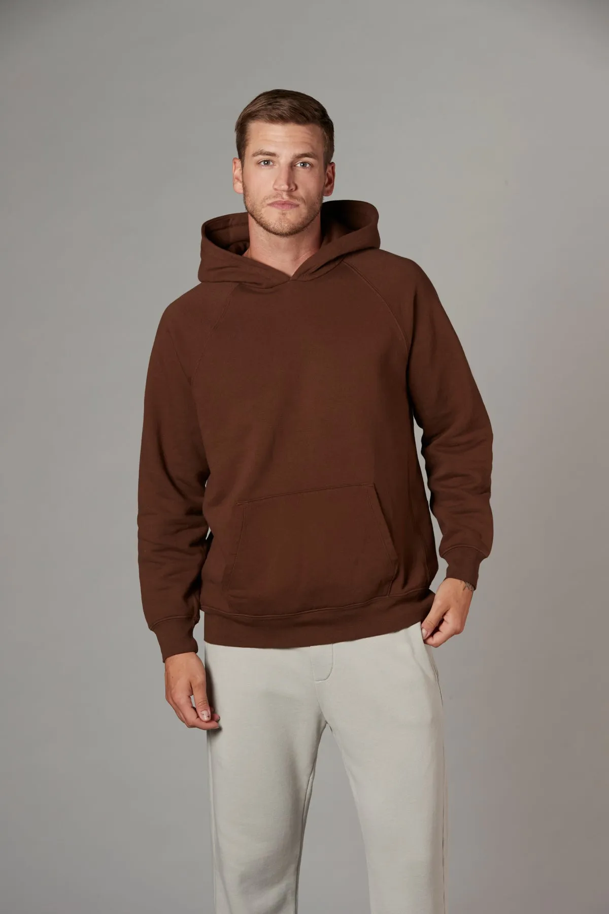 Meyer Long Sleeve Pullover Hooded Sweatshirt Plum Brown