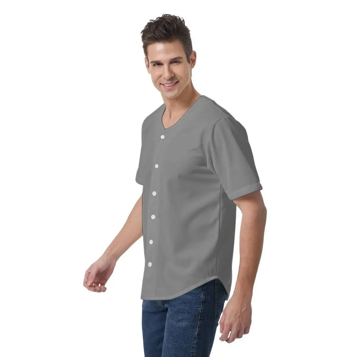 Misha Men's Short Sleeve Baseball Jersey - Gray