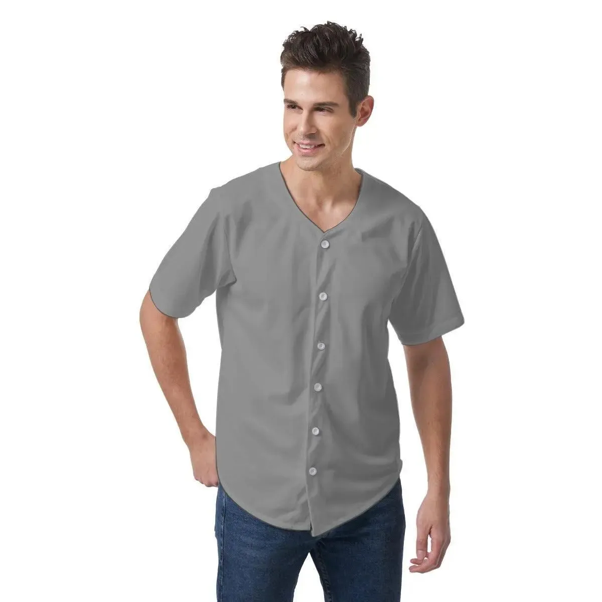 Misha Men's Short Sleeve Baseball Jersey - Gray