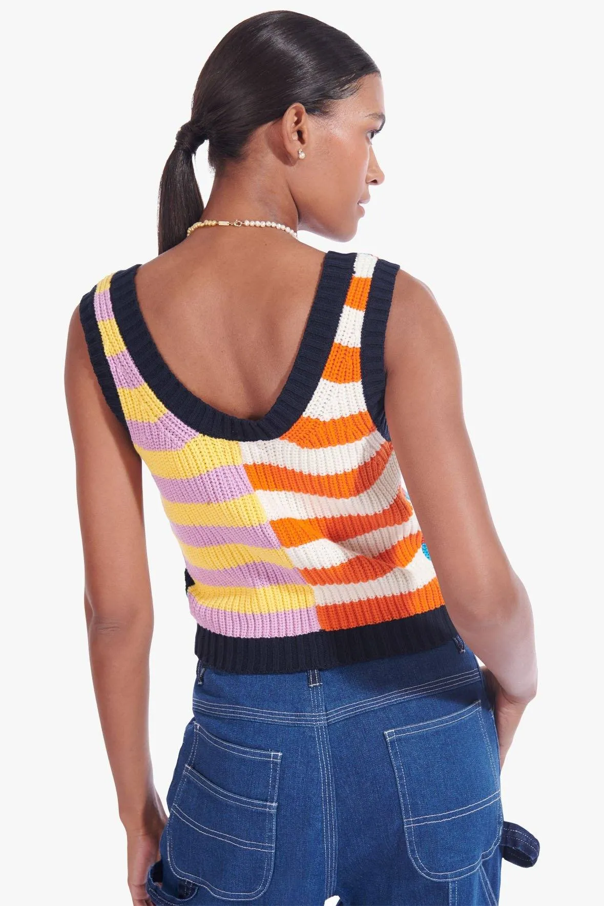 NEWPORT TOP | CABANA STRIPE DARK