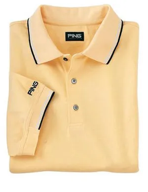 PING COLLECTION - Jersey Knit Sport Shirt with Tipped Trim.  P280