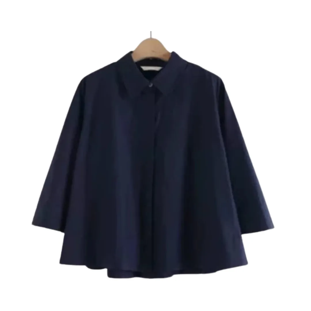 Pre Order:  Solid Cape Style Long Sleeve Casual Shirt