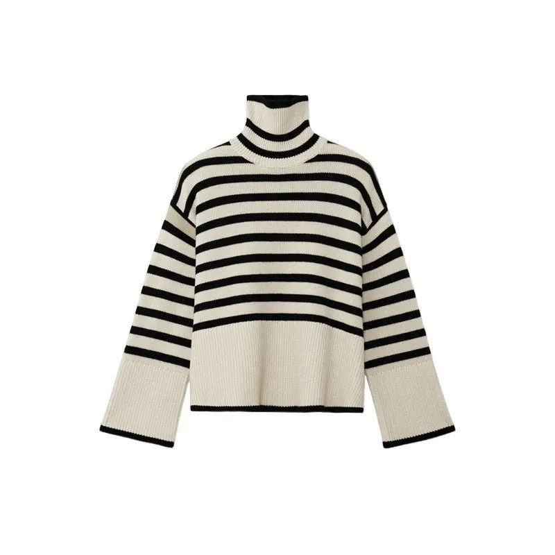 Pre Order:  Striped Wool Turtleneck Sweater