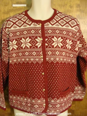 Red Nordic Ugliest Christmas Sweater