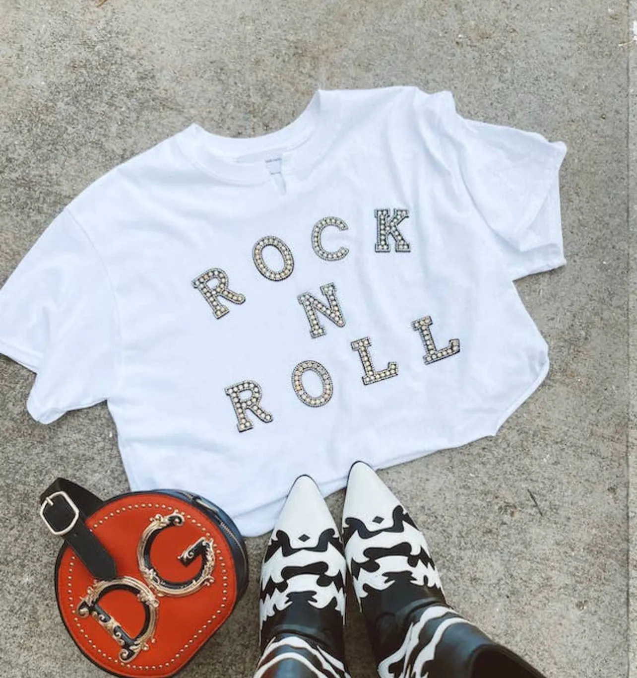 Rock N Roll Hottie Crop Tee