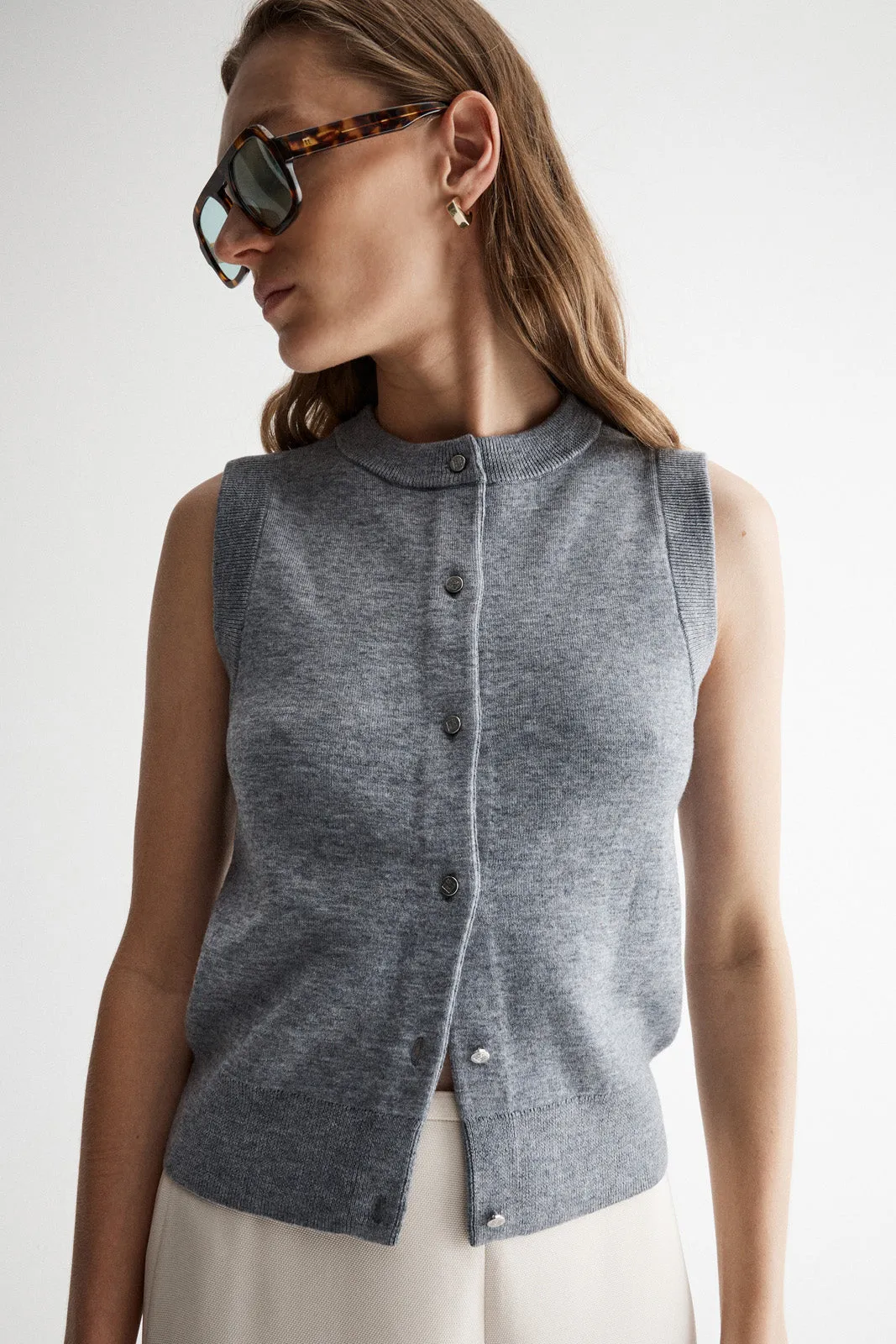 Rowan Knit Vest Grey Marle