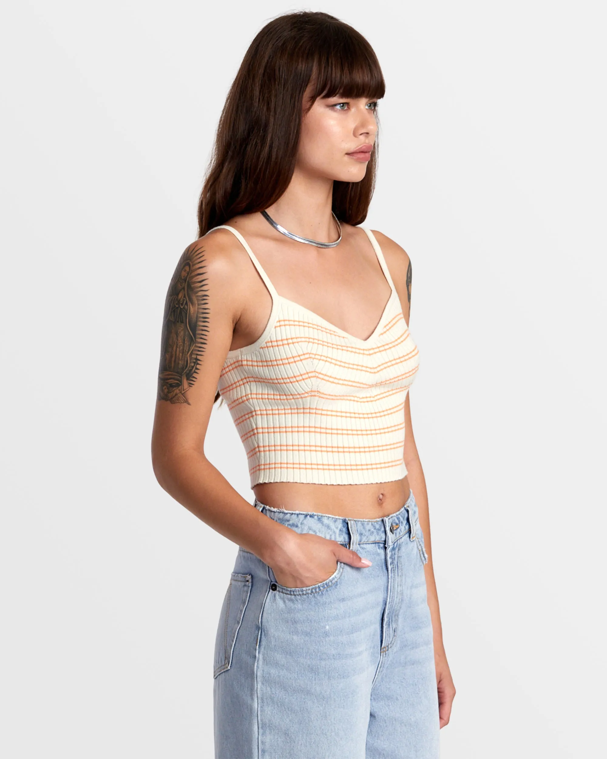 Silhouette Knitted Tank - Latte