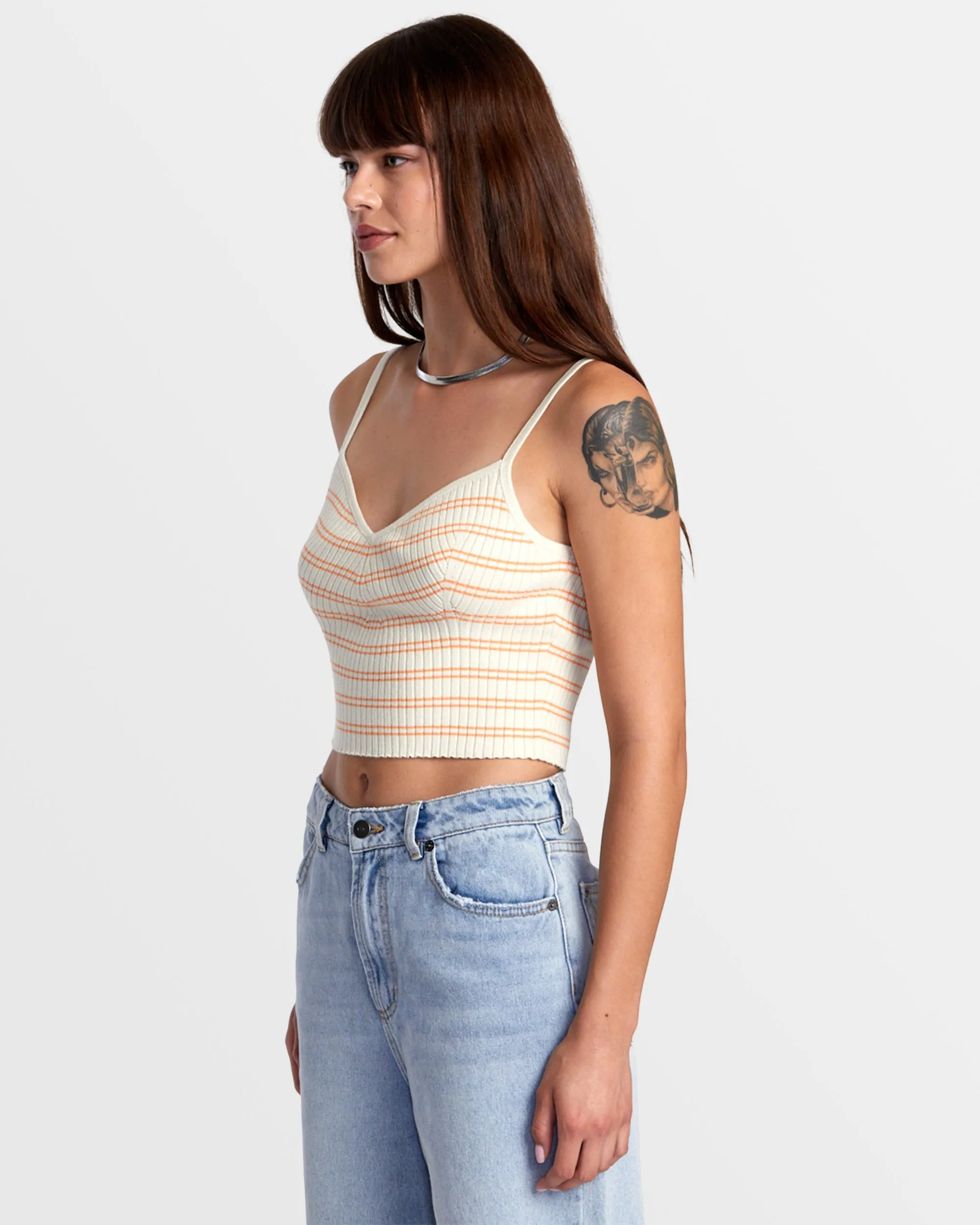 Silhouette Knitted Tank - Latte