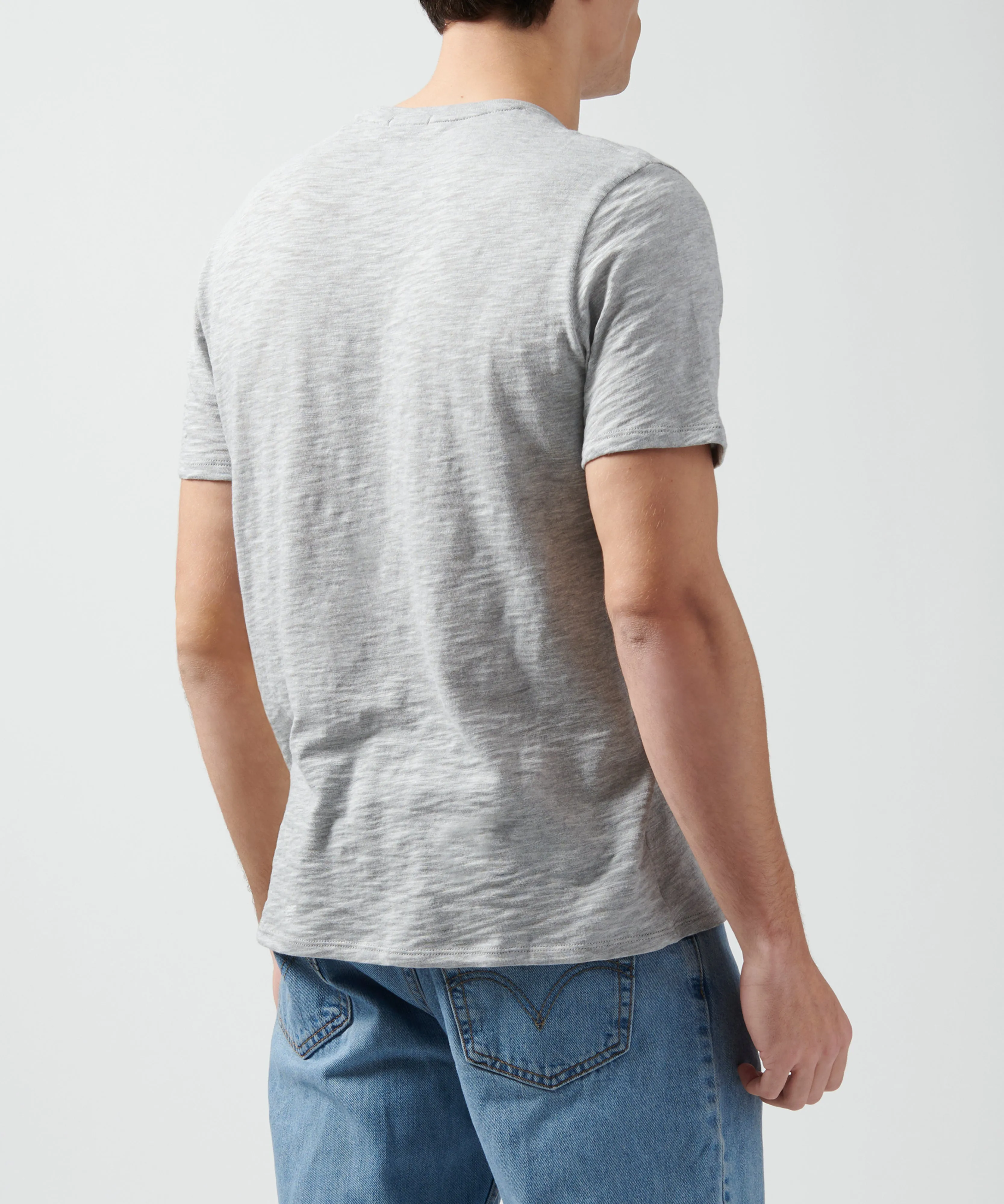 Slub Jersey Crew Neck Tee - Heather Grey