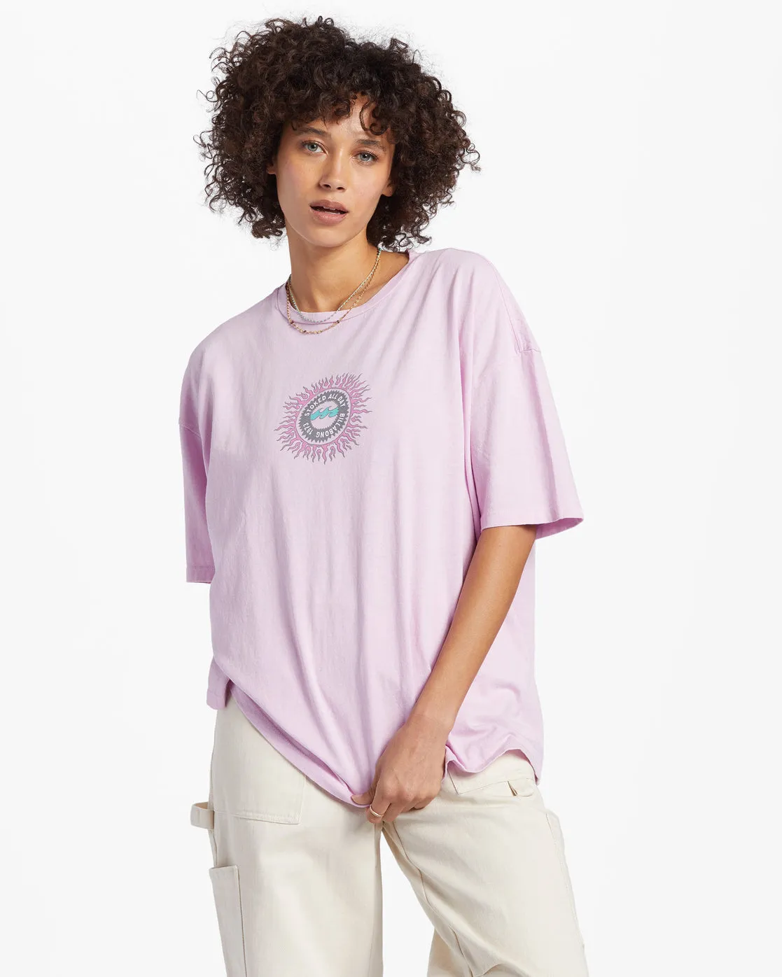 Stoked All Day T-Shirt - Lilac Smoke