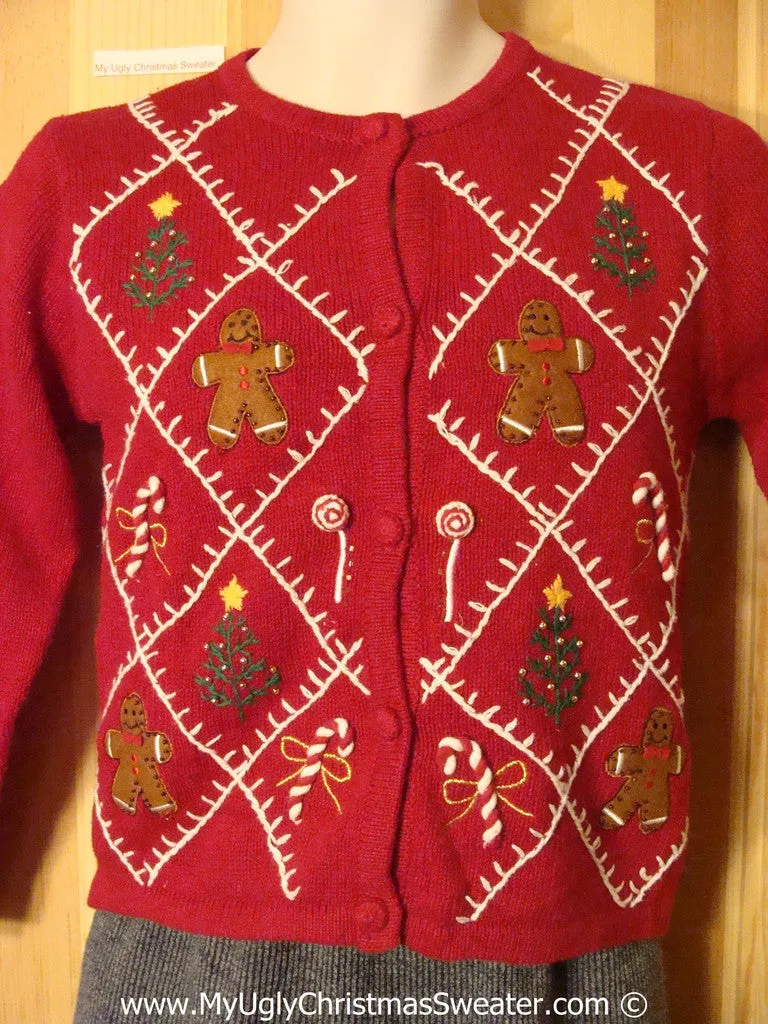 Tacky Holiday Sweater with Ginerbread Men (f1094)