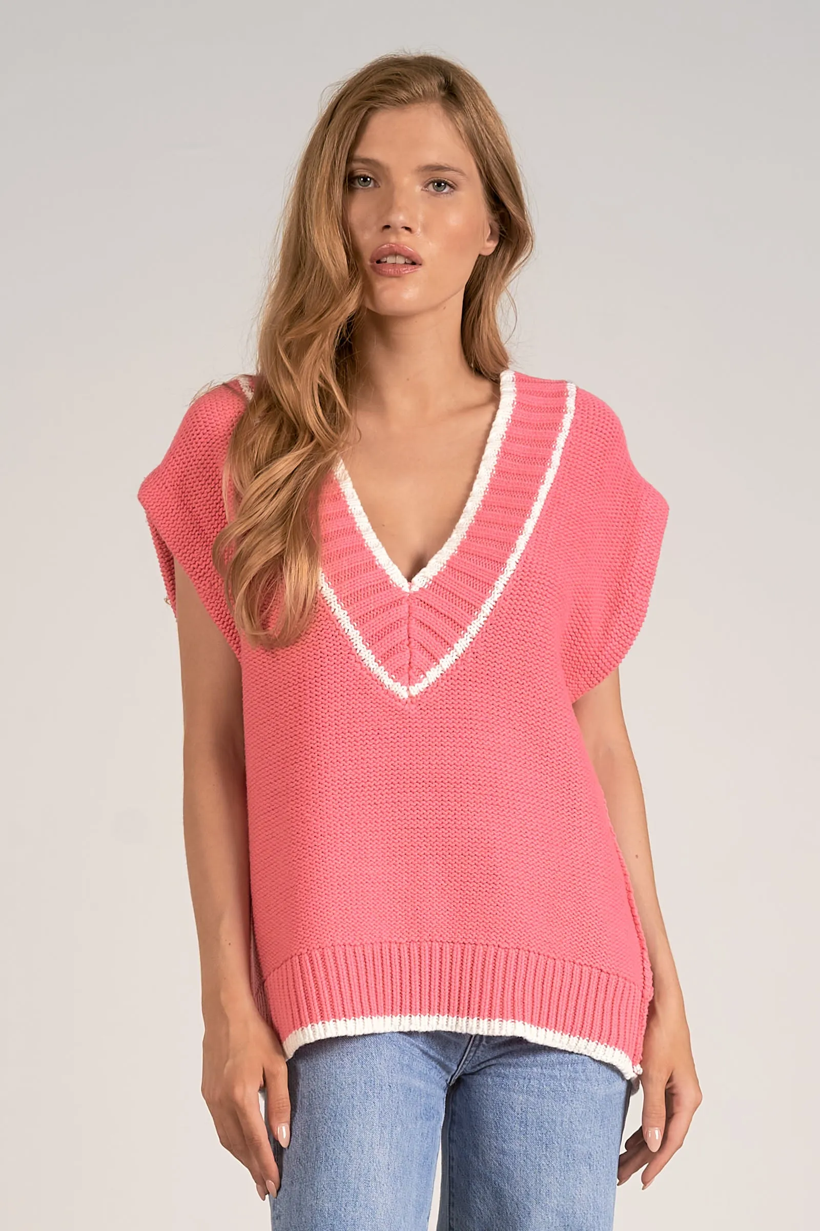 The Bella Contrast Trim Sweater Vest