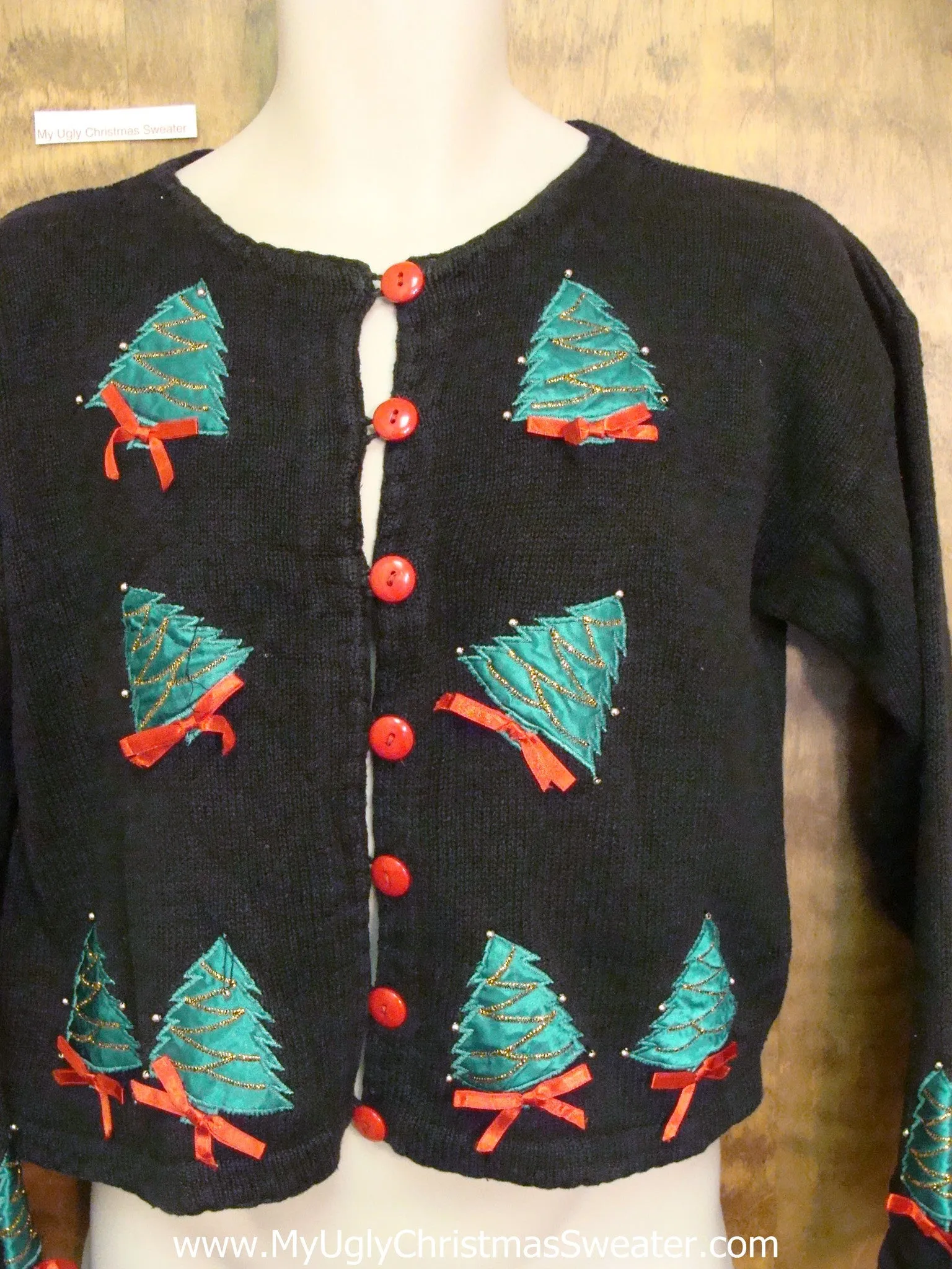 Tilty Trees Corny Christmas Sweater Cardigan