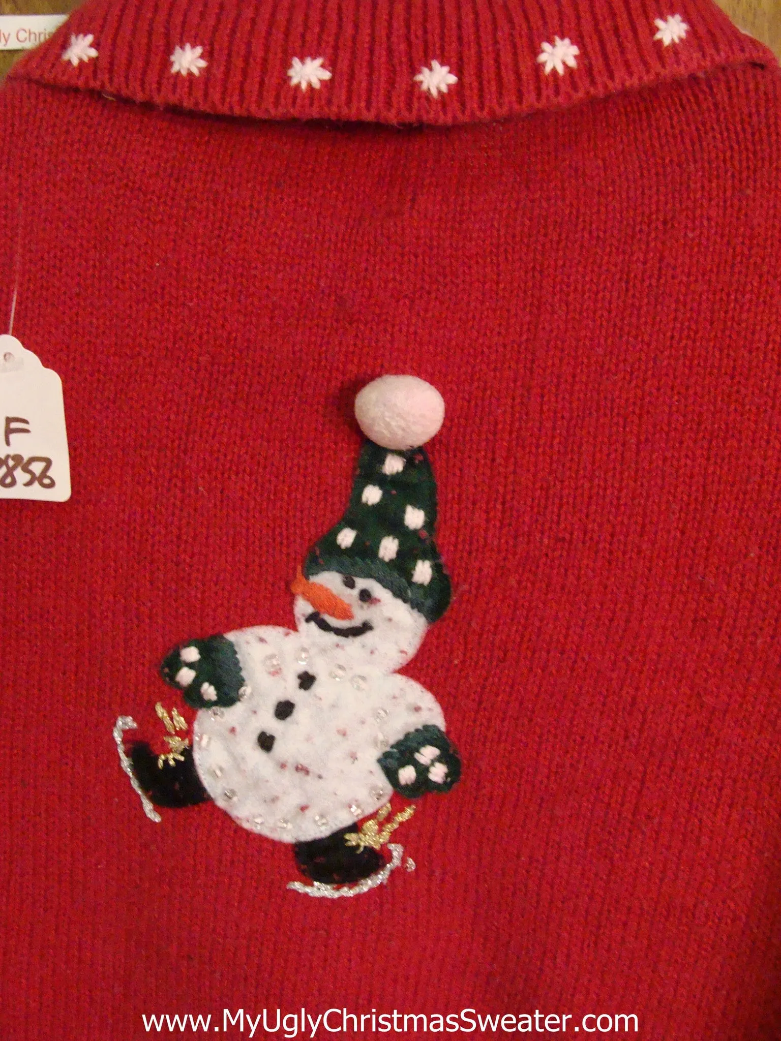 Tumbling Snowmen 2sided Red Ugliest Christmas Sweater