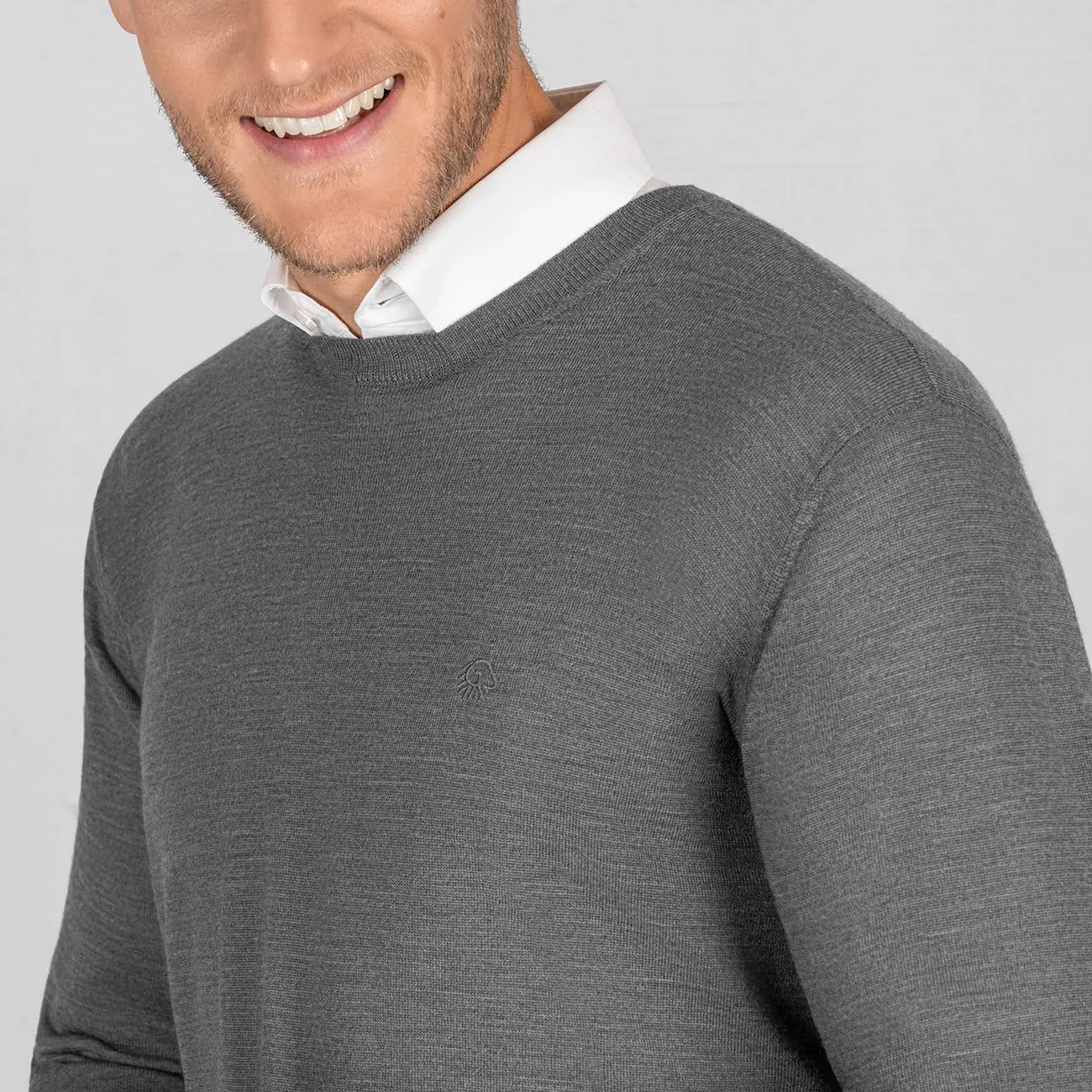 Wool Pullover Light Round Neck Men