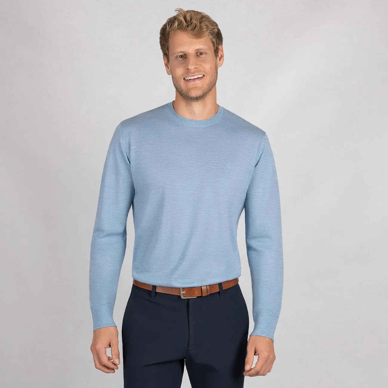 Wool Pullover Light Round Neck Men