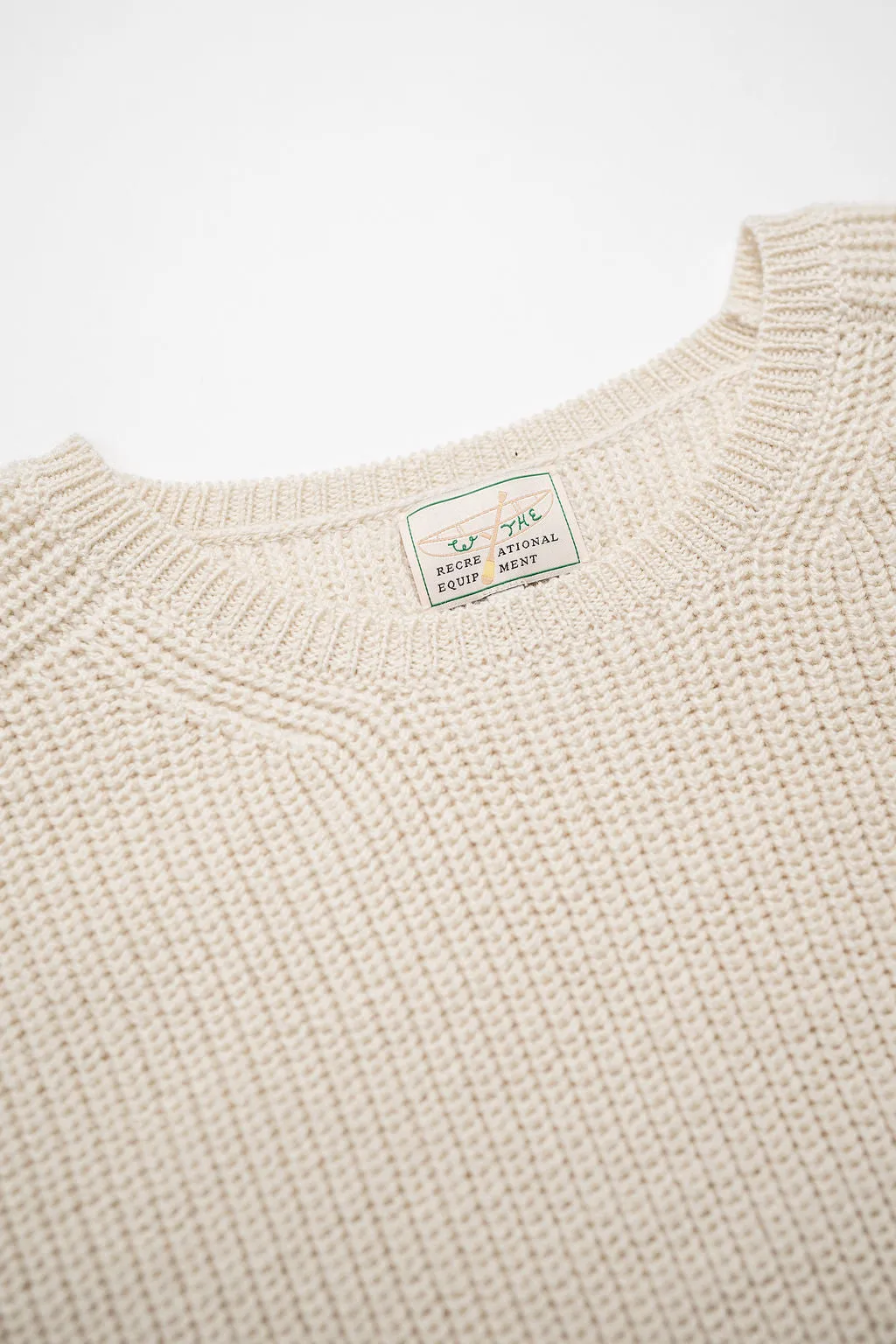 Wythe Highland Shakerknit Crewneck Sweater - Cream