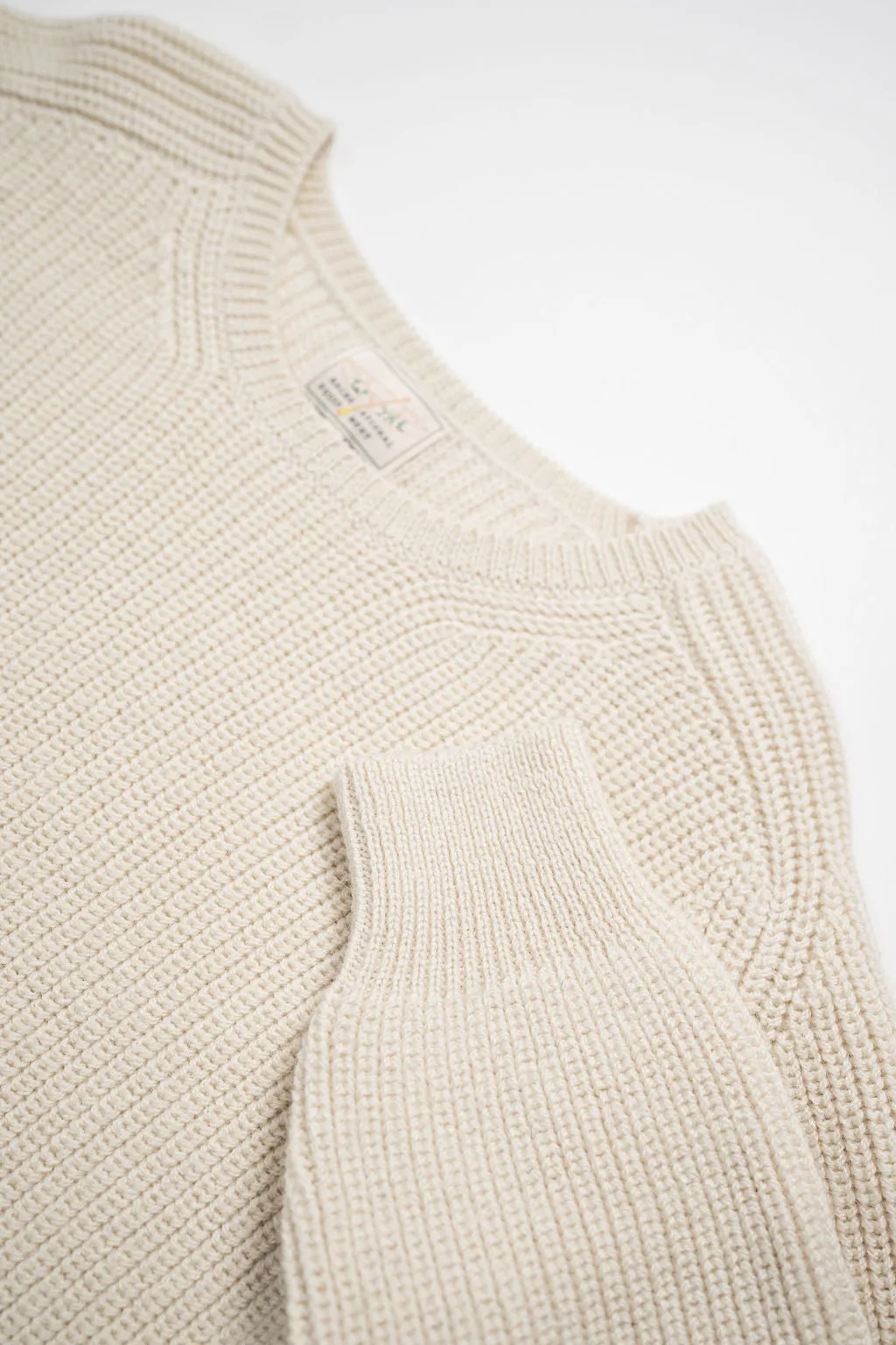 Wythe Highland Shakerknit Crewneck Sweater - Cream