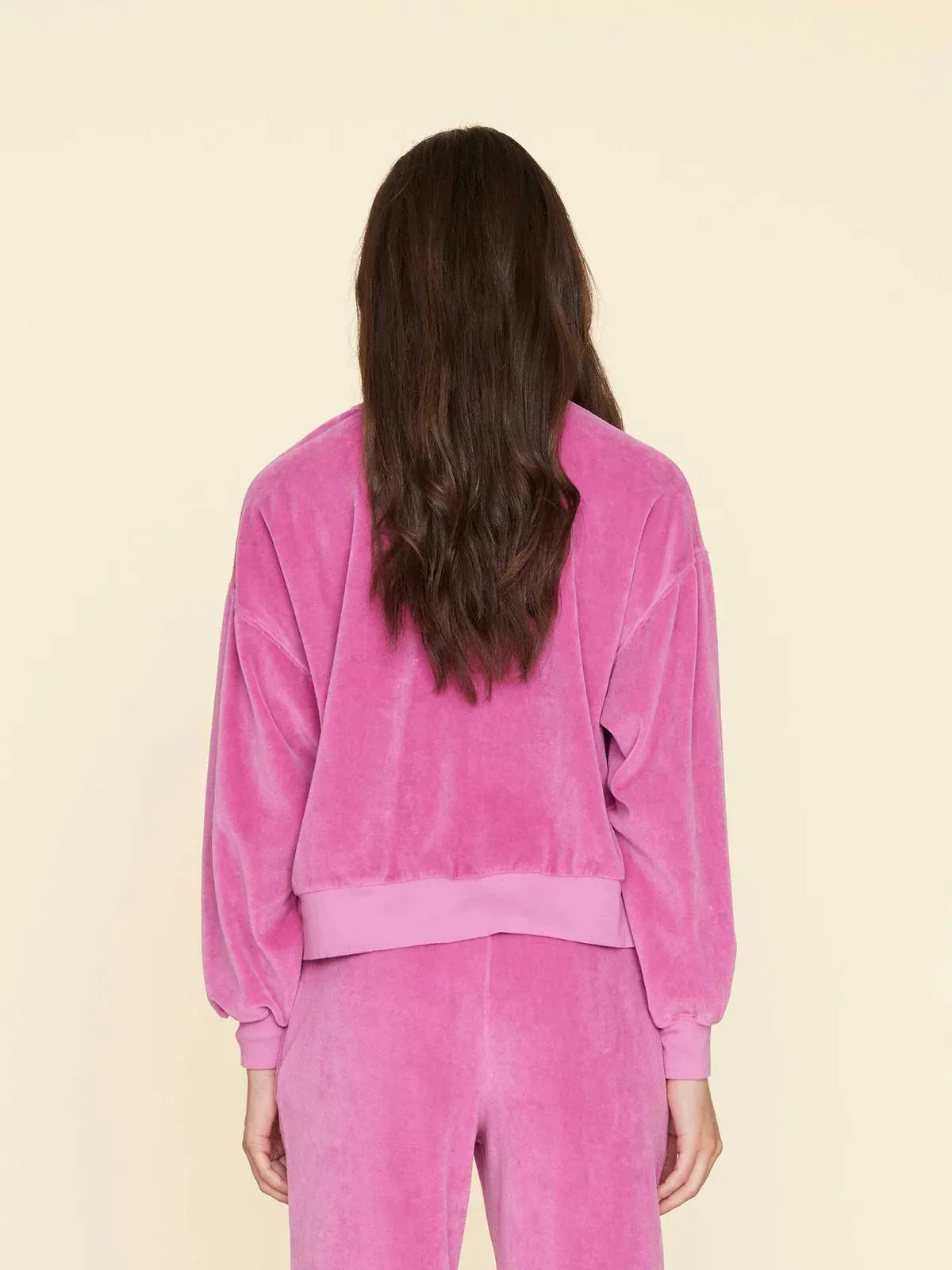 Xix6wlv001 Pink Velour Sweatshirt